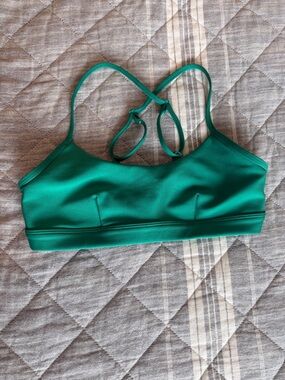 Alo Green Strappy Sports Bra, size XS